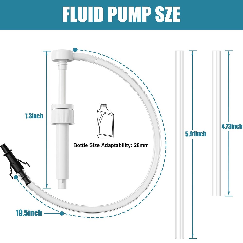 Fluid Pump for Standard Quart Bottles - 8cc Per 1pcs, white