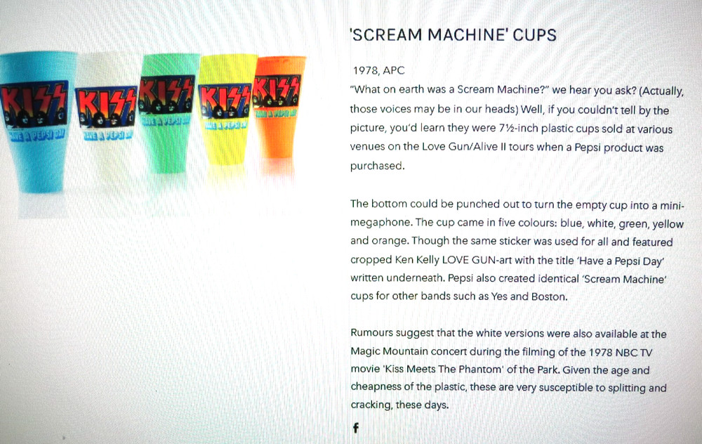 KISS GREEN PEPSI SCREAM MACHINE CUP AUCOIN 1977
