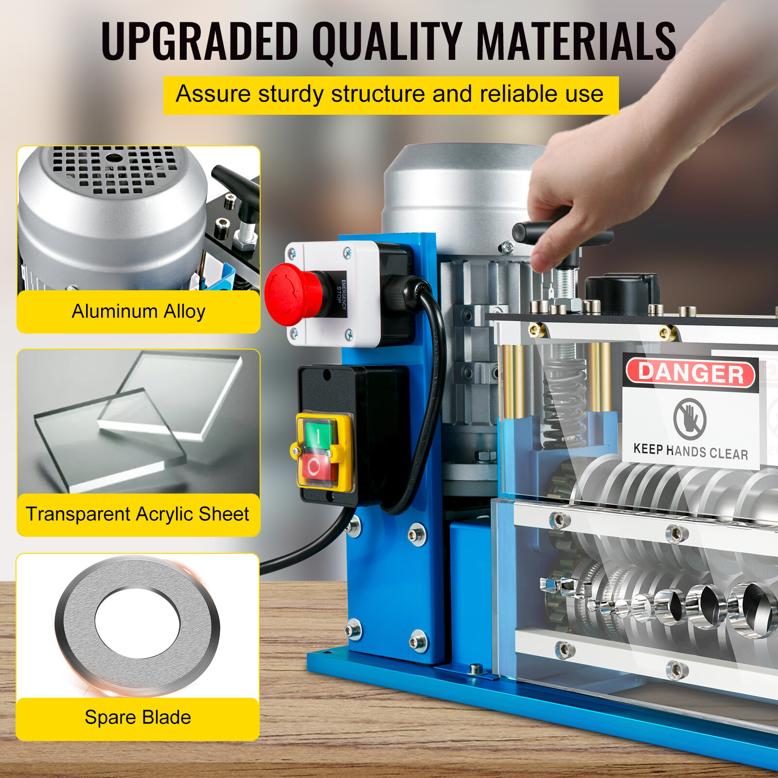 VEVOR 370W Electric Wire Stripping Machine 0.06-1.5in Power Cable Stripper