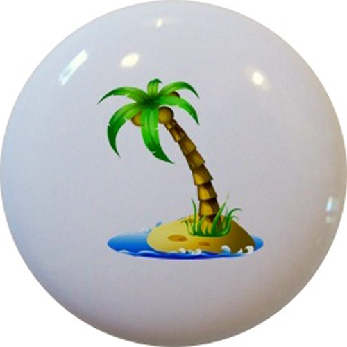 PALM TREE Island CABINET DRAWER Pull KNOB Ceramic