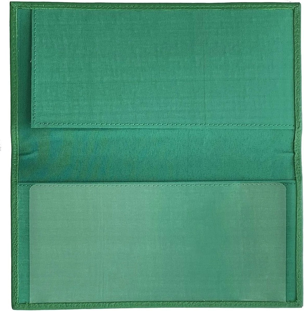 Emerald Green Basic Genuine Leather Checkbook Cover for Men & Women