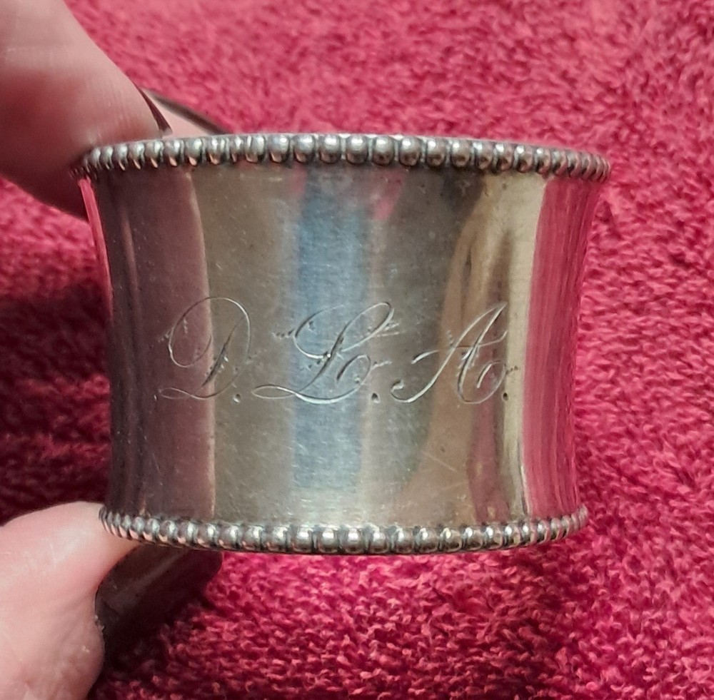 Gorham Sterling Silver Napkin Ring 1869 Monogrammed DLA