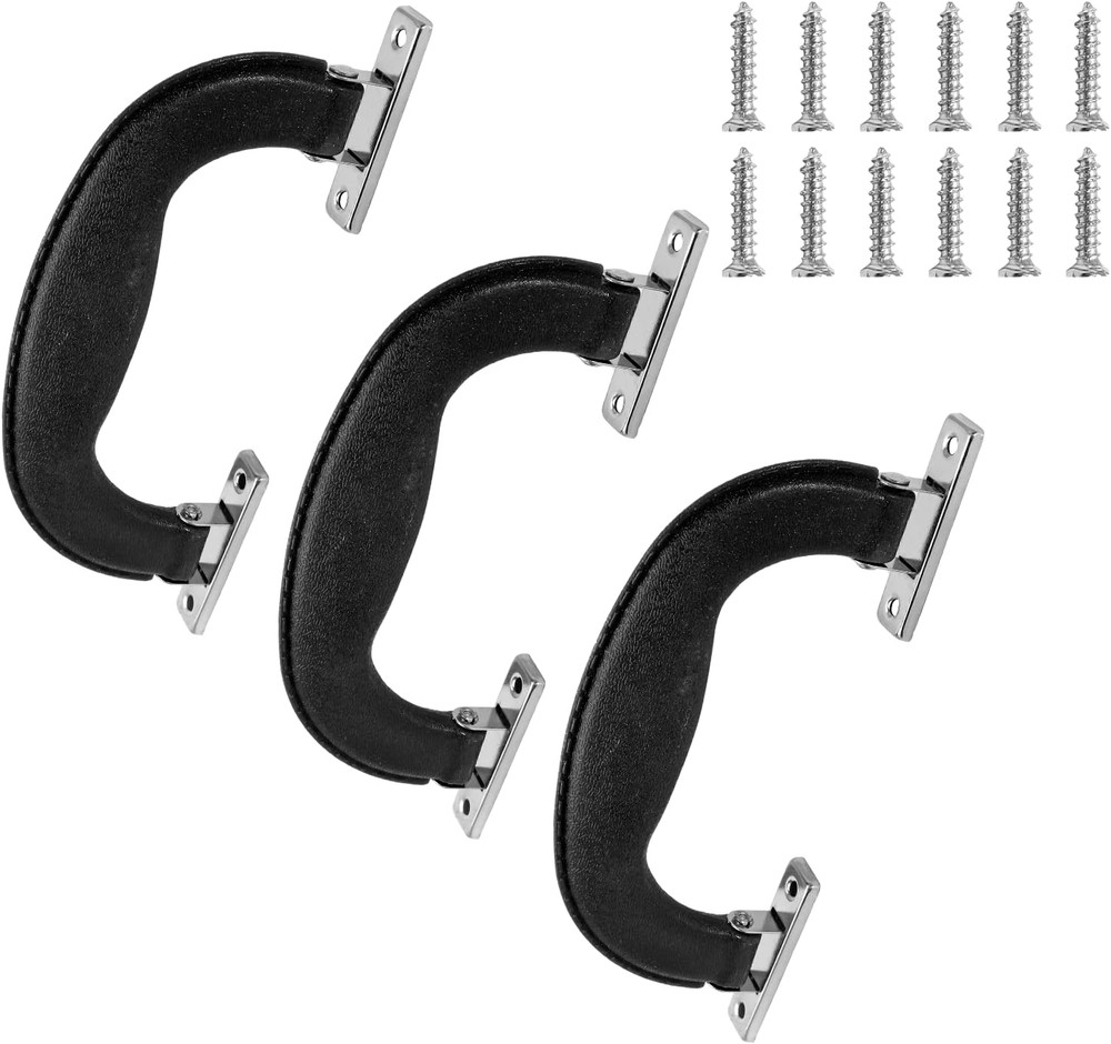 3pcs Vintage Luggage Pull Handle 5.67in Plastic Trunk Side Handle Replacement