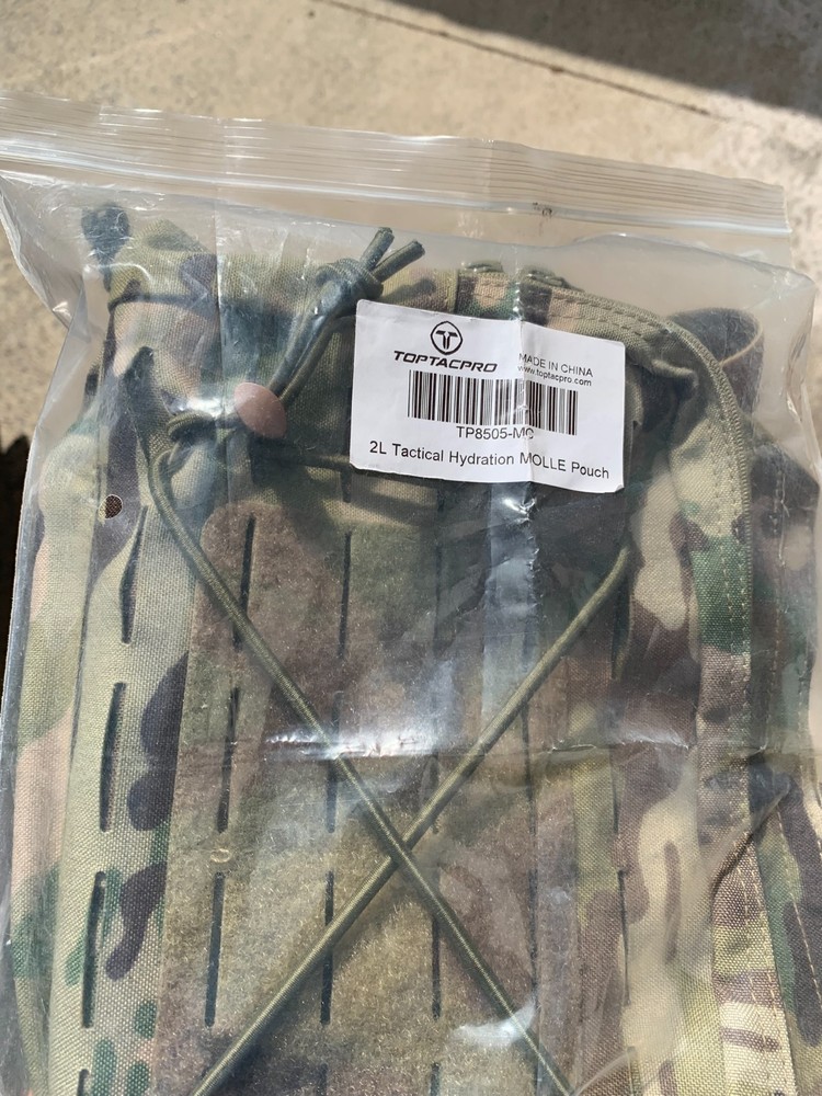 TopTacPro Multicam 2L Hydration/Back Panel Pouch, Laser Cut Molle, No Bladder