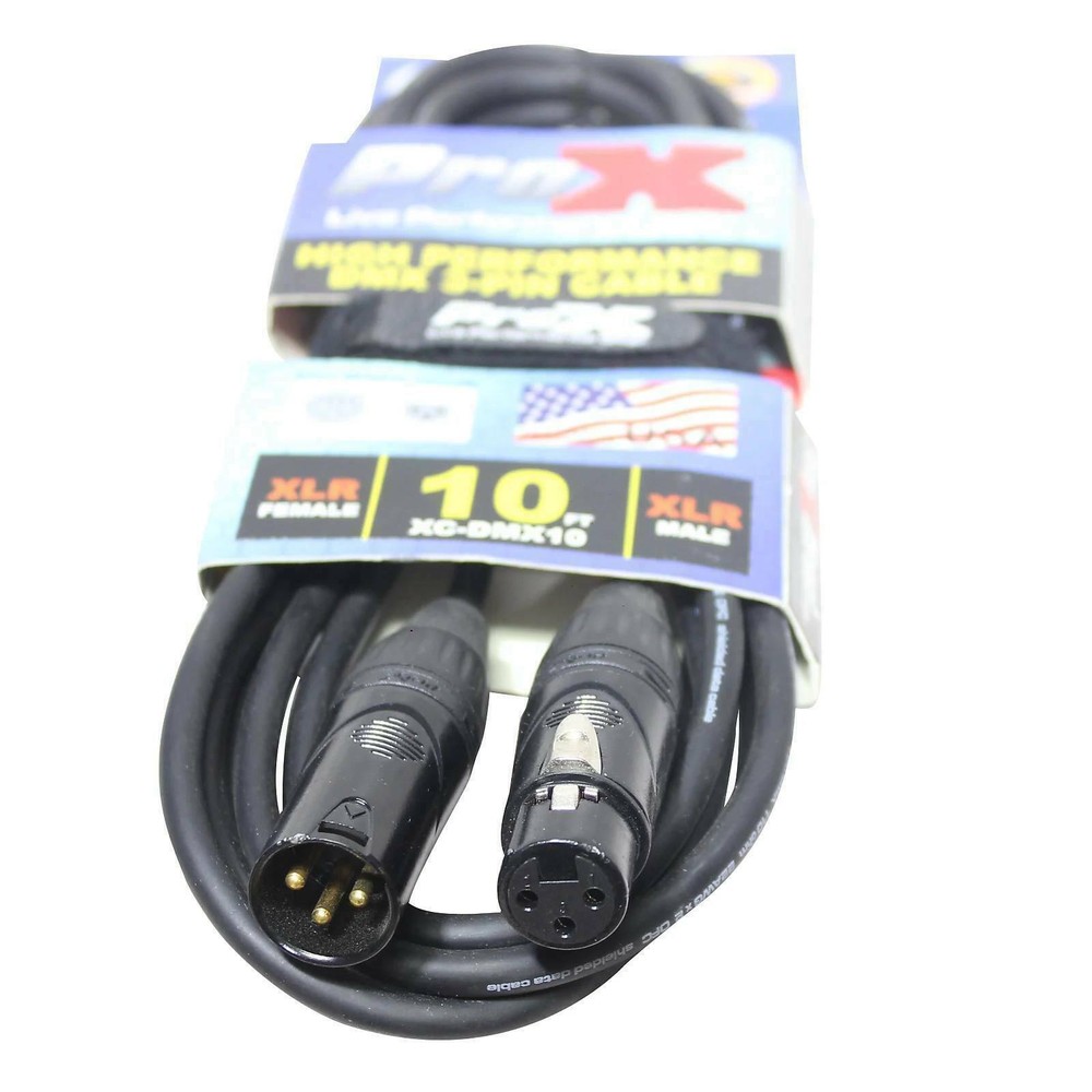 10 Prox 3 Pin DMX 10' ft Stage High Performance Lighting Cables