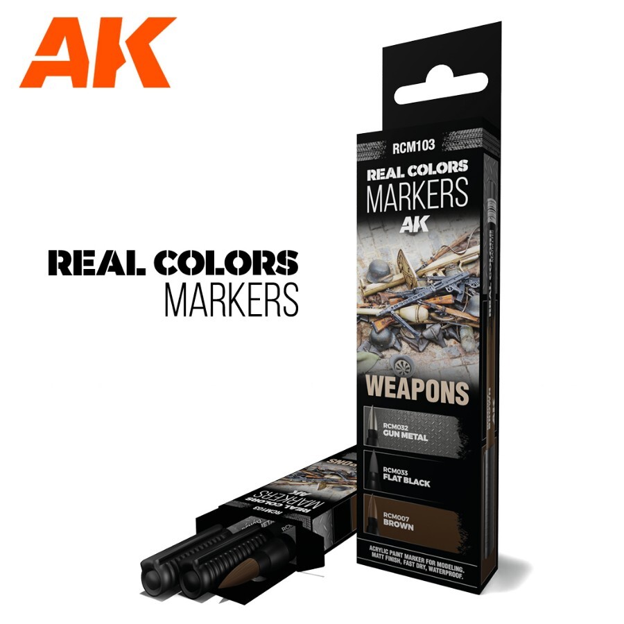 AK Interactive: Weapons - Acrylic Paint Marker Set - RCM103