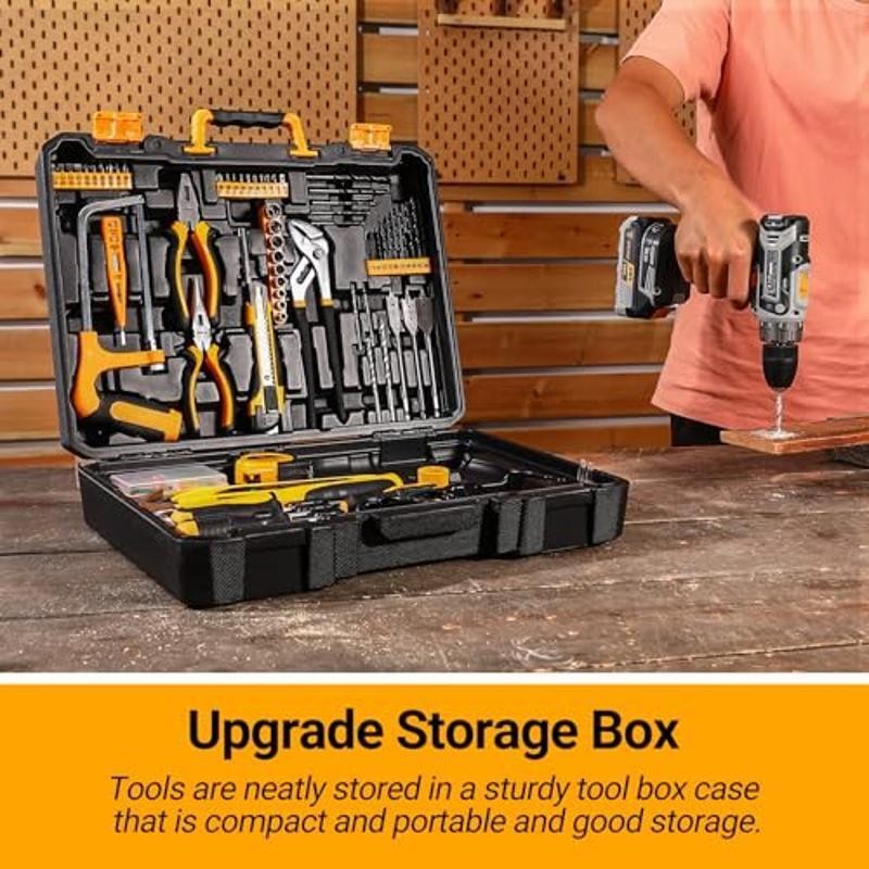 Cordless Drill Tool Set 20V Home Hand Repair Basic Toolbox Tools Set Drills Case