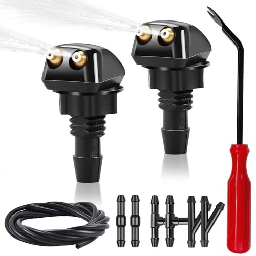 2 Pack Front Windshield 2 Pcs front windshield nozzles+11 Pcs accessories