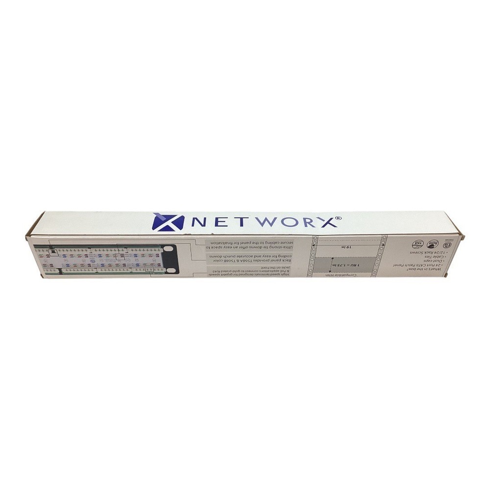 Networx Cat6 24-Port 1U Rack Mountable Network Patch Panel For Enhanced Connecti