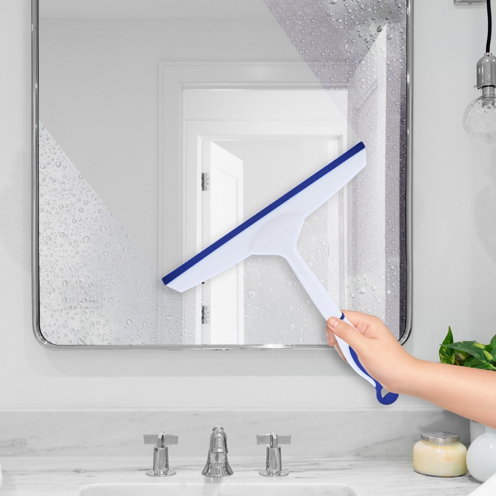 Superio 10" Window Rubber Squeegee with Hanging Loop, Blue