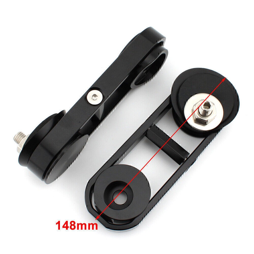 Black 180° Adjustable Drop Mirror Relocator Mount For Harley Touring 2006-2013