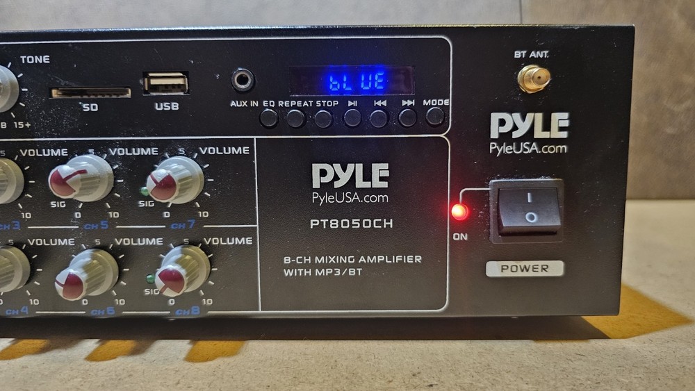 Pyle PT8050CH 8 Channel Audio Source Mixer Amplifier System -Missing BT Antenna-