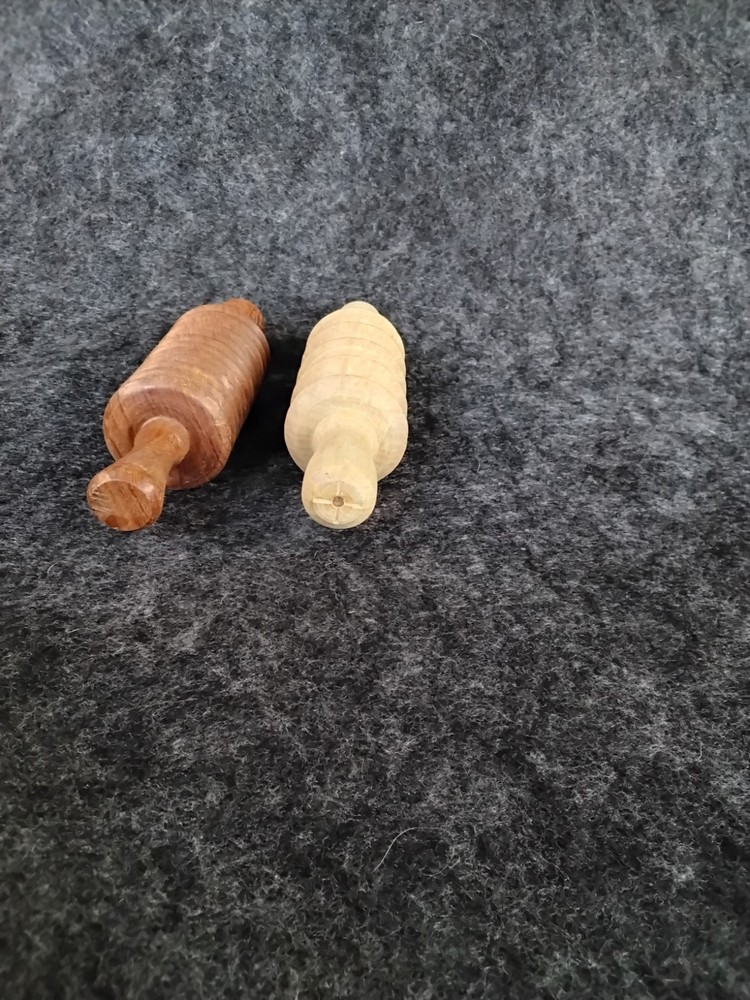 Wood Clay Texture Rollers Ribbed Pottery Tools Hand Roller Lot 2