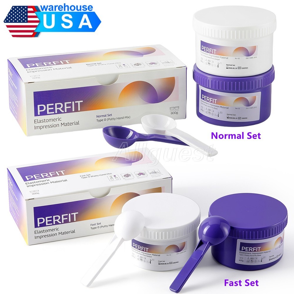 AZDENT Dental Impression Material Putty Normal/Fast Set Base+Catalyst Kit 400g*2