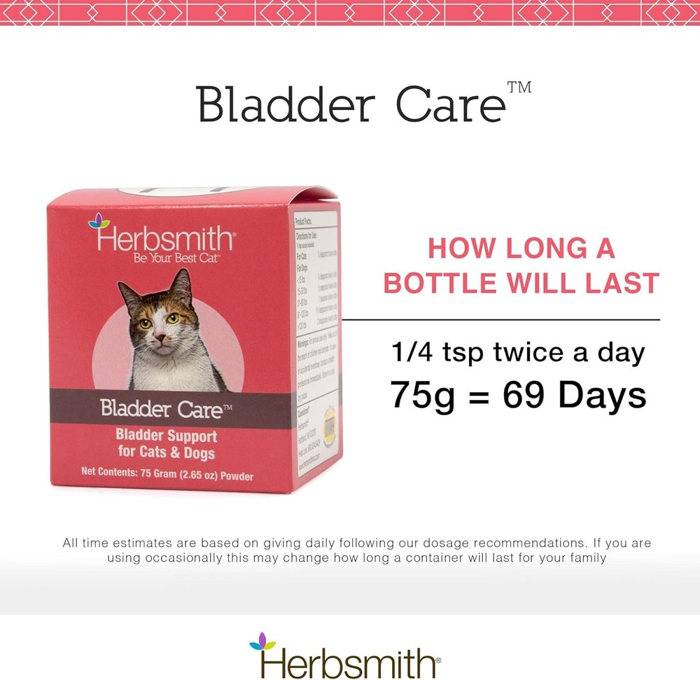 Herbsmith Bladder Care for Cats – Urinary & Kidney Support, 75g
