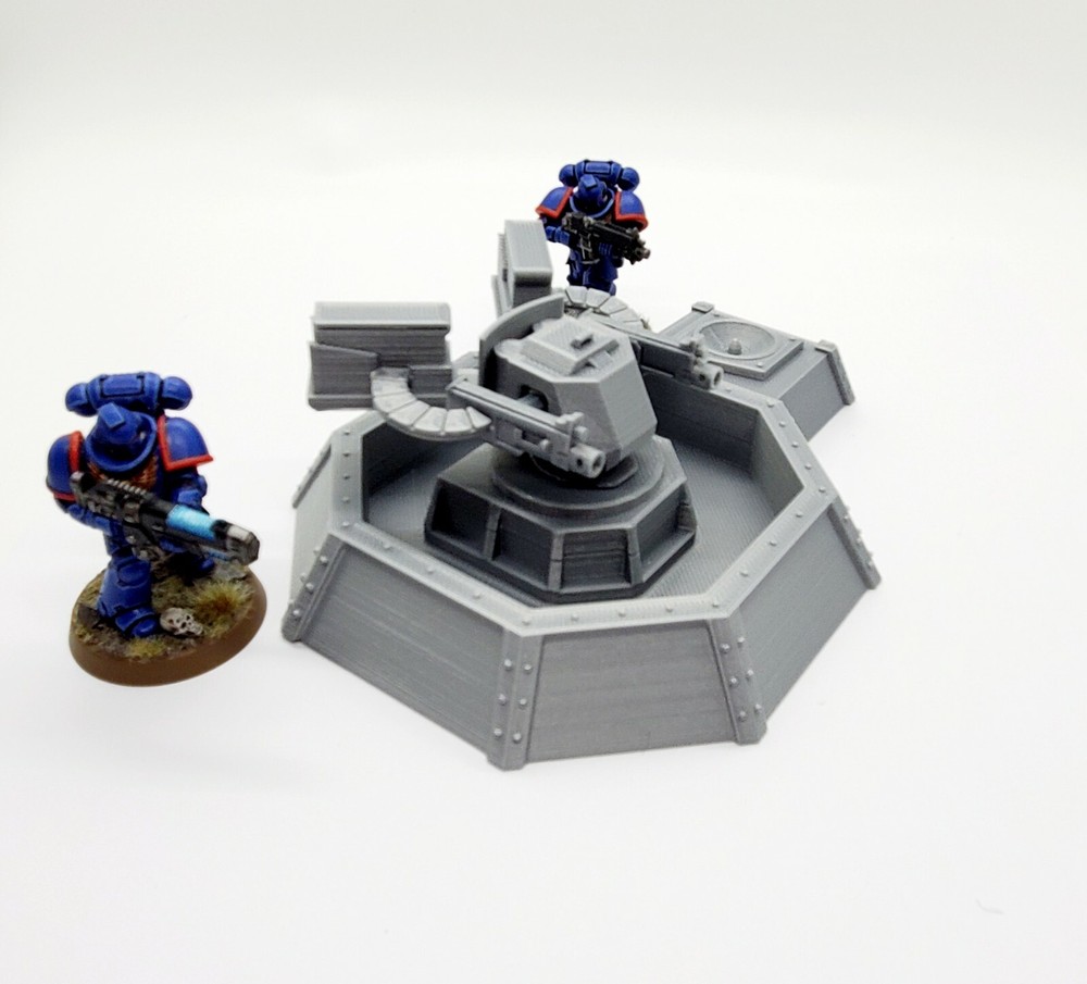 3d Printed Terrain for Tabletop Gaming Heavy Gun Turret.