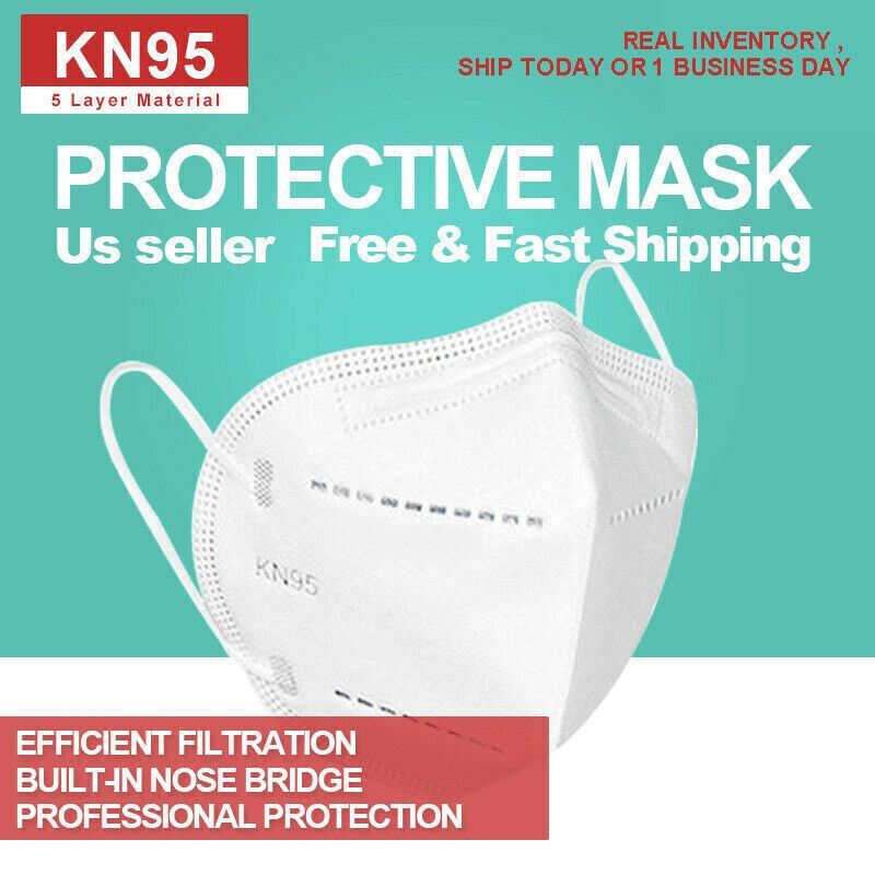 50 PCS KN95 Protective  5 Layers Face Mask Disposable Respirator BFE 95% PM2.5