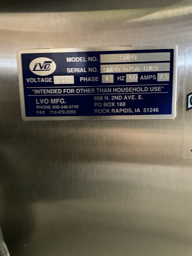 LVO SM20 Dough Sheeter