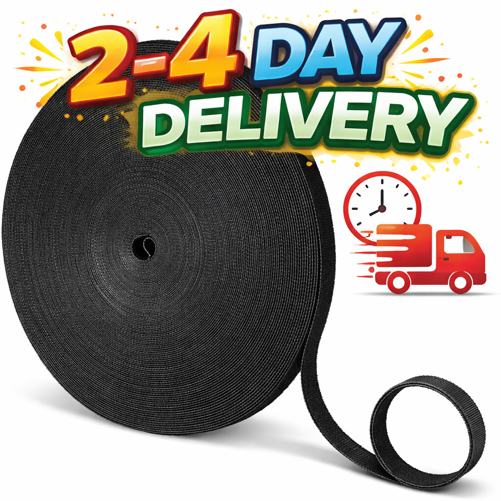1/2In X 100Ft Hook and Loop Roll | Double-Sided Strips Self-Gripping Straps