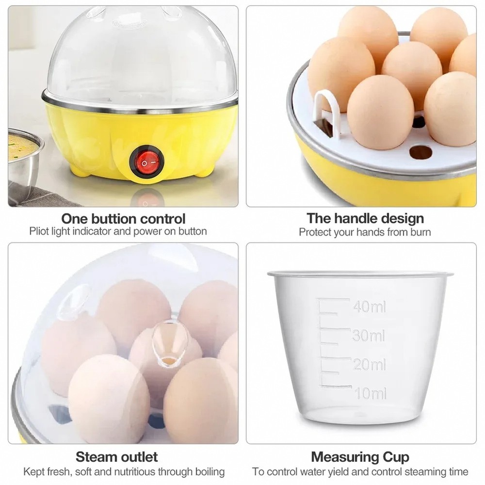 Electric Egg Cooker Automatic Power Off Single Egg Boiler Steamer Kitchen