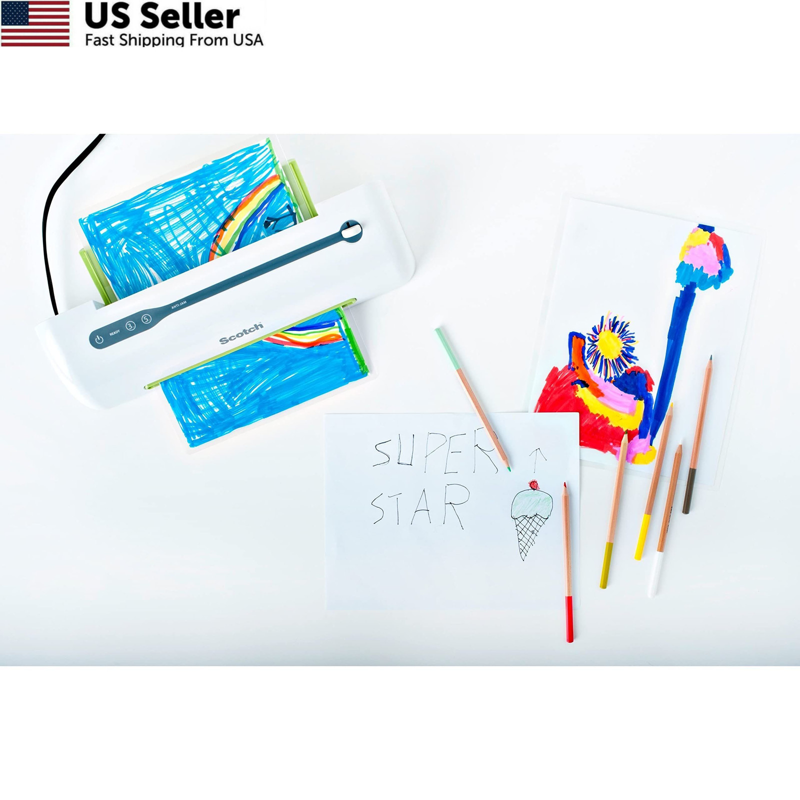 Scotch Self Sealing Laminating Pouches 2.5x3.5 Glossy Wallet Photo Size 5 Pack