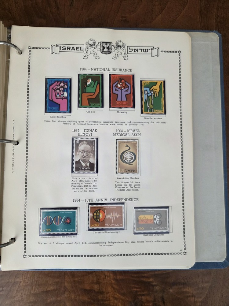 Israel Folder Stamps Over 170