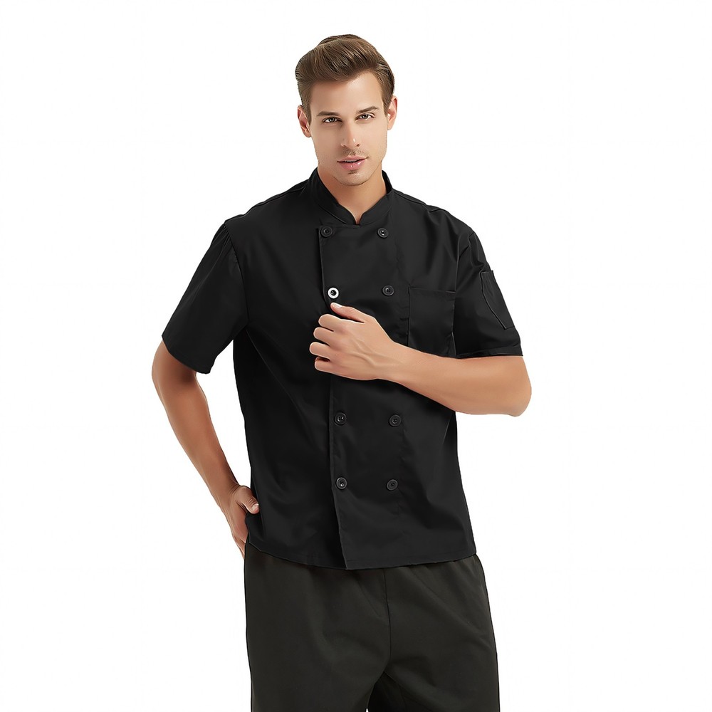 Custom Chef Coat PRINTED Personalized Short Sleeve Chef Jacket Work Uniform