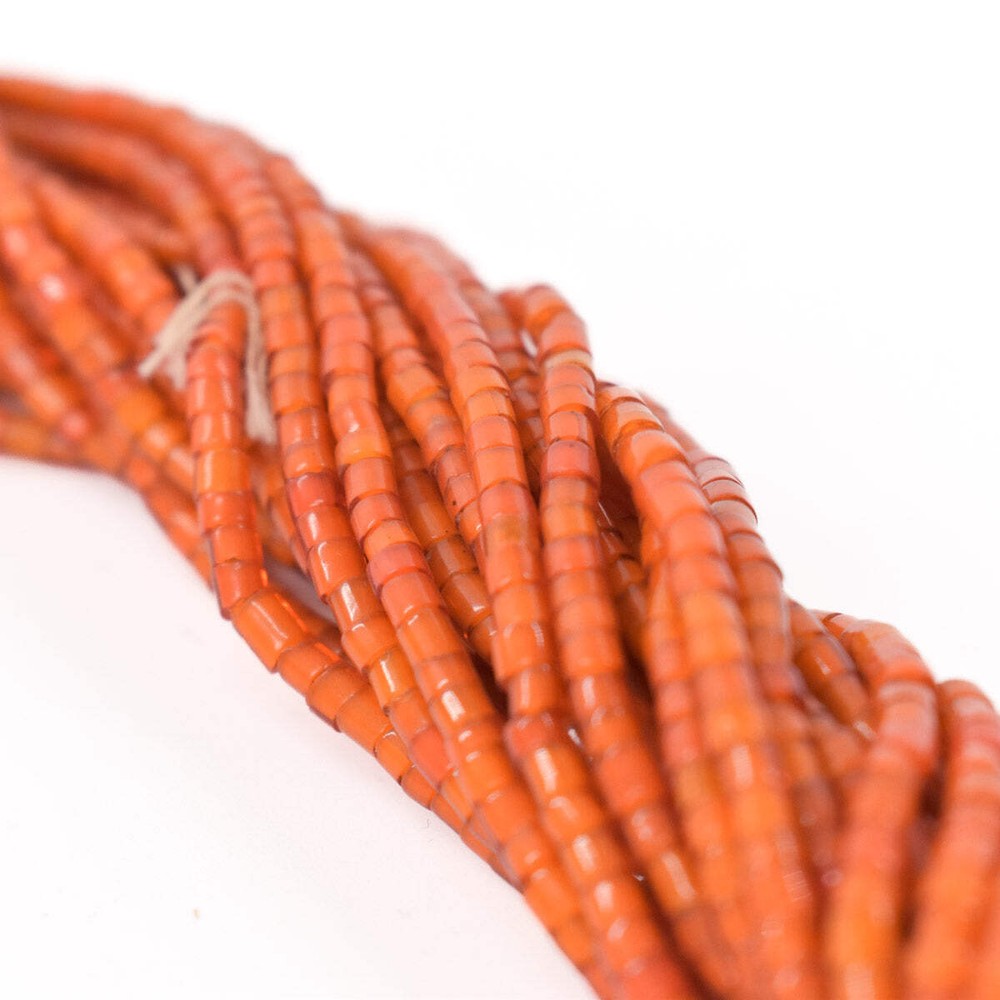 Baule Tamba Orange Seed Bead Necklace