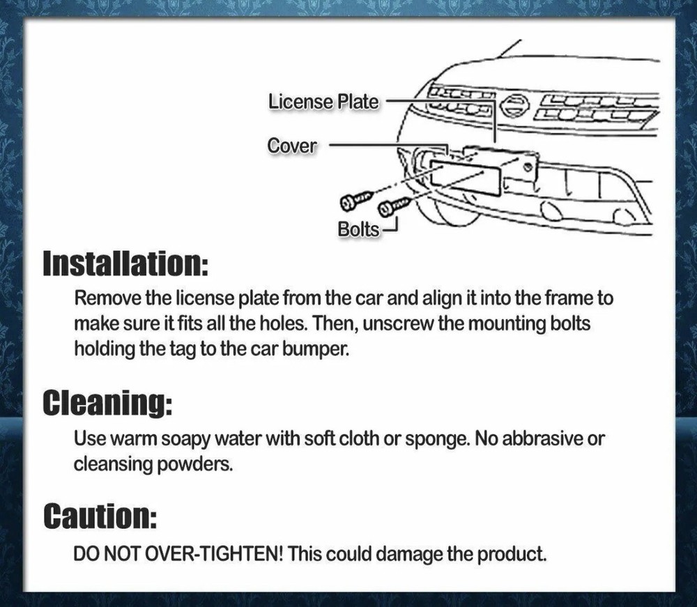 Zone Tech 2 Clear License Plate Tag Frame Covers Bubble Shields Protector Car