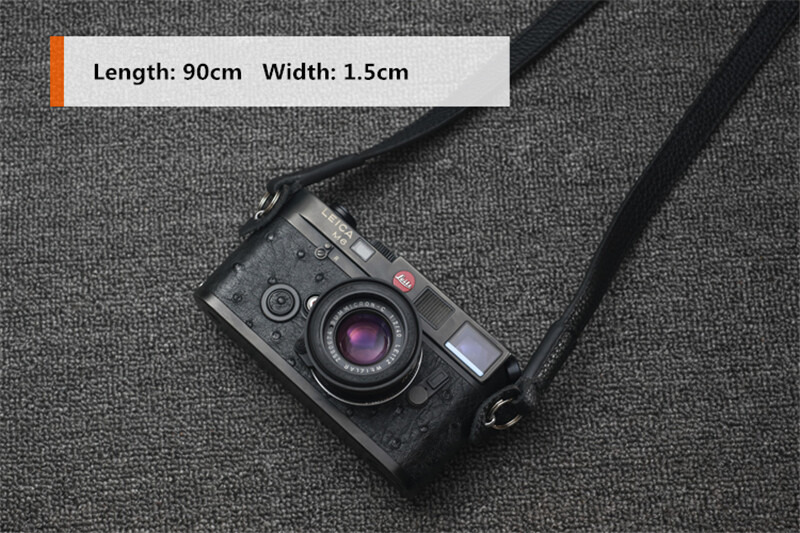 Funper Handmade Genuine Leather Camera Strap Retro Grip 90cm Length 1.5cm Width