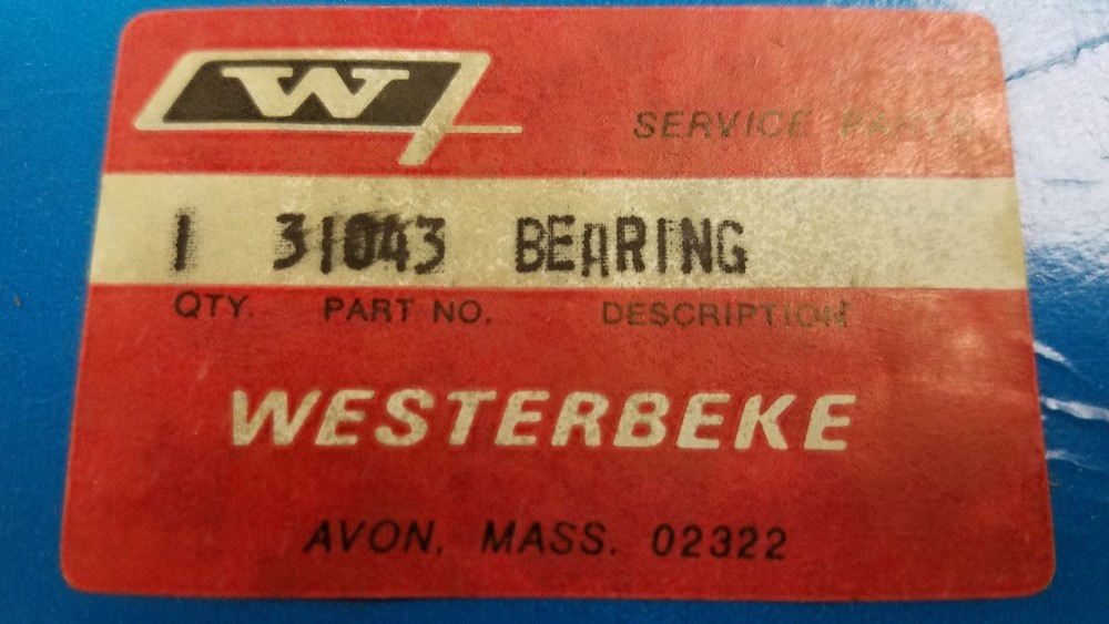 Westerbeke 31043 Bearing,Set Main 0.25 S2