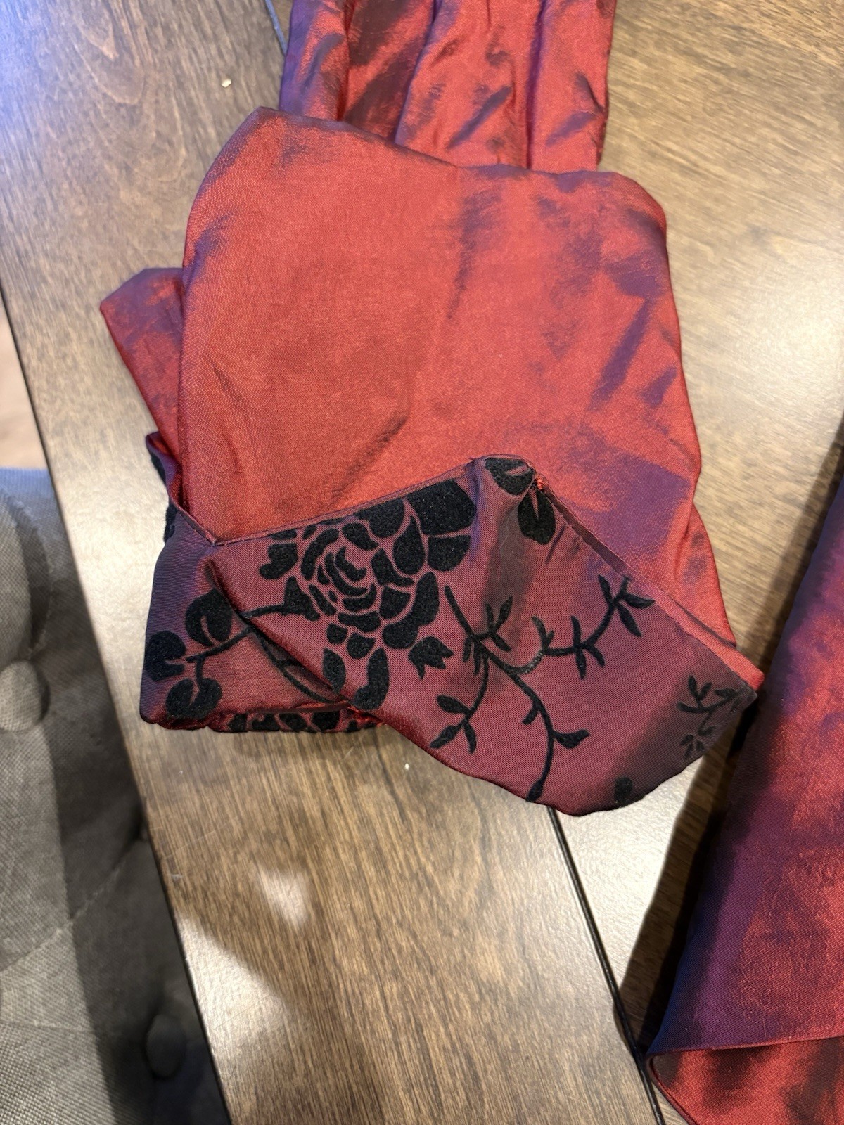 Victorian Reenactment Women’s Burgundy Floral Dress, Jacket & Bodice Set