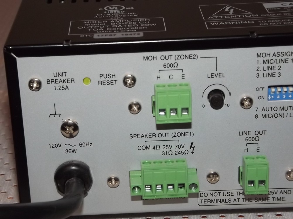 TOA BG-220 Mixer Amplifier