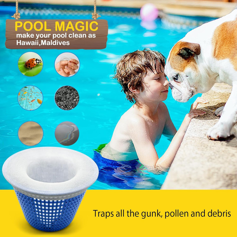 50 Pack Pool Filter Socks for Pool Skimmer, Pool Skimmer Socks for Inground Pool