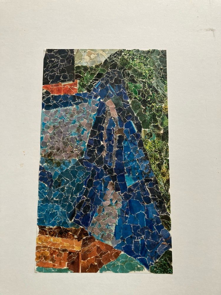 Vintage Abstract Collage Art Piece On Paper