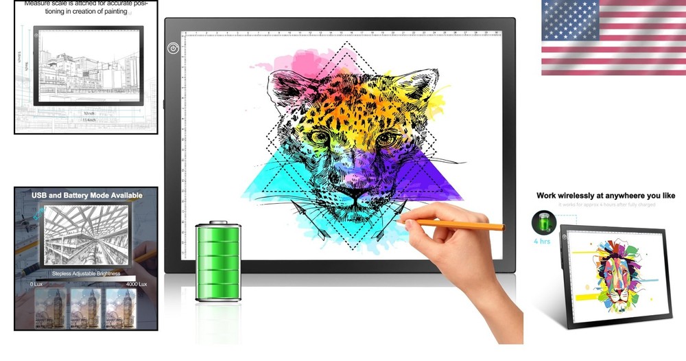 Ultra-Thin Adjustable Light Pad for Drawing & Stenciling - Perfect for Artists