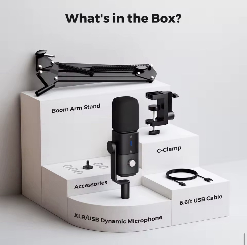 Maono PD400X USB/XLR Dynamic Microphone, Gaming Microphone Set