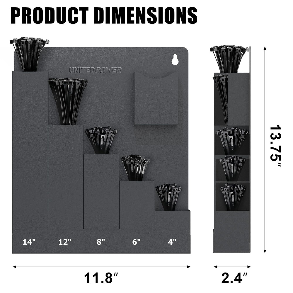 UNITEDPOWER Cable Tie Holder, Wall Mount Storage Rack Organizer for Workshop,...