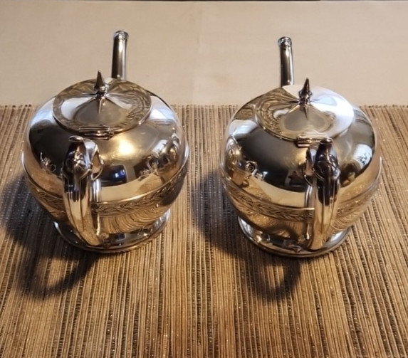 5 Piece Gorham Silver-Plated Holloware 0121 Silver Soldered Coffee & Tea Set