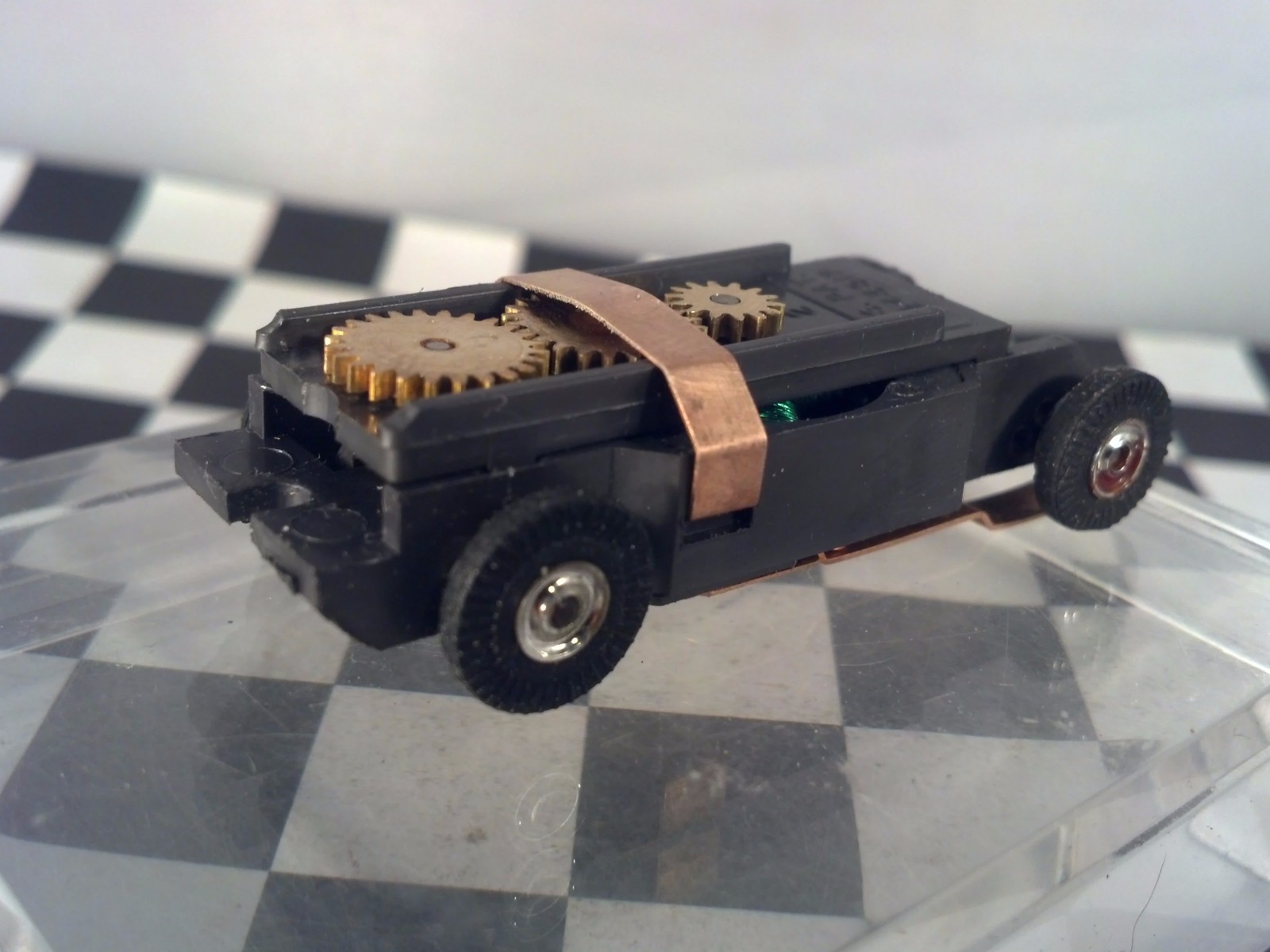 Original Aurora Solid Rivet Thunder Jet 500 T-Jet HO Scale Slot Car Chassis