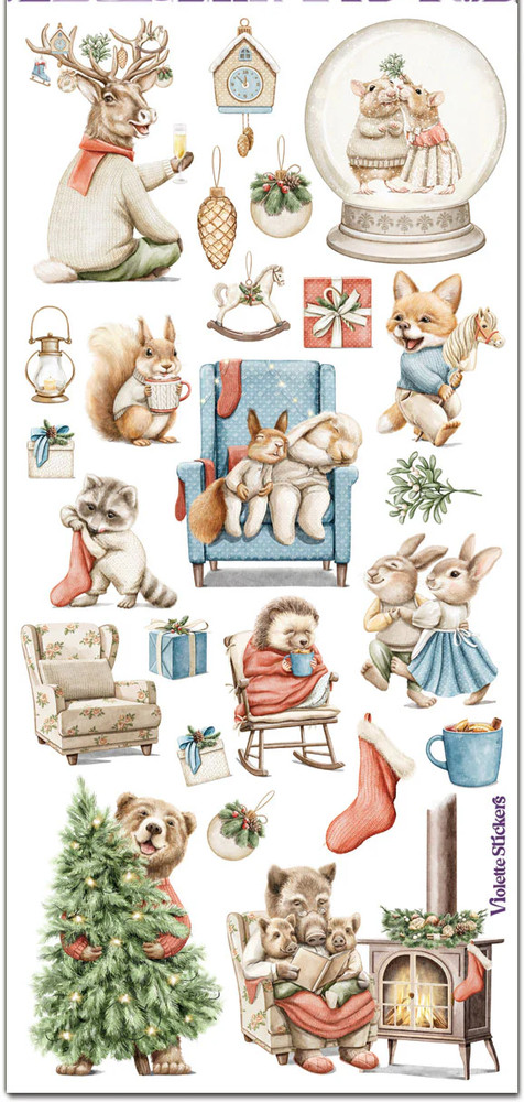 Violette Stickers Christmas Cottage Creatures  Crafts Planner Supply Scrapbook