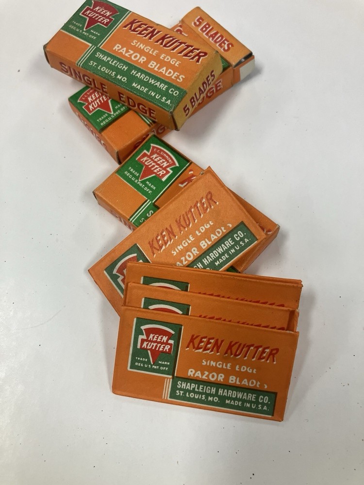 Keen Kutter Razor Blades: Single Edge. 5 Blades Per Box. 3 Boxes.