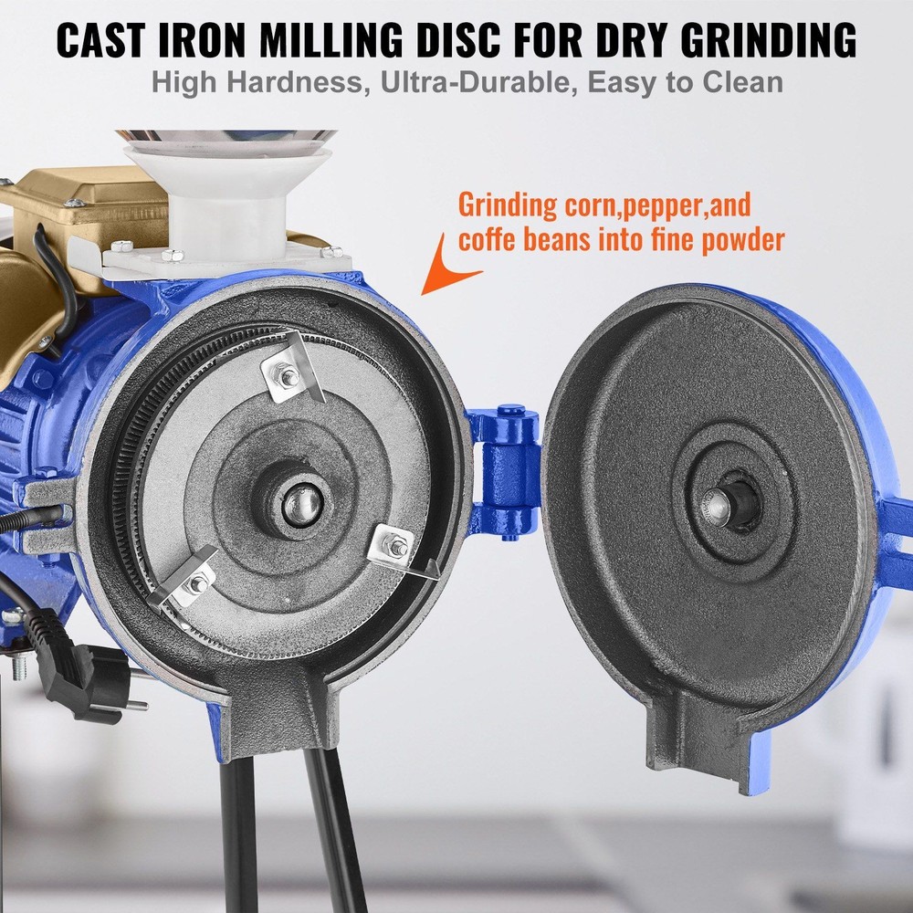 Continuous Duty 3000W Electric Grain Mill Grinder with Vibration Reduction Tech