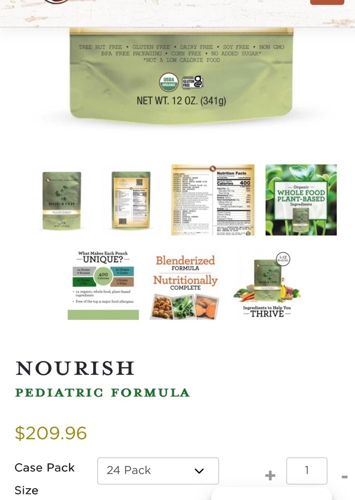 24 Pack Nourish Functional Formularies Pediatric Organic Original Blend Formula