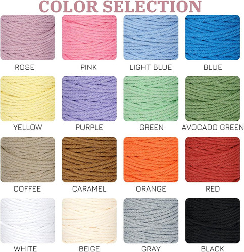 Macrame Cord 3mm x 164 Yards, 3 Rolls Rose Pink 3mm-Rose 3 rolls,