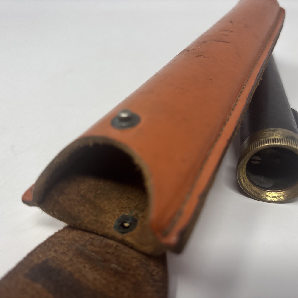 vintage FREDERICK POST CO. surveyor level scope monoscope ? w/ leather sheath