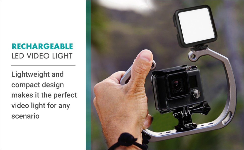 Movo MJ58 Portable Rechargeable Small LED Video Light with Soft Light Diffuser