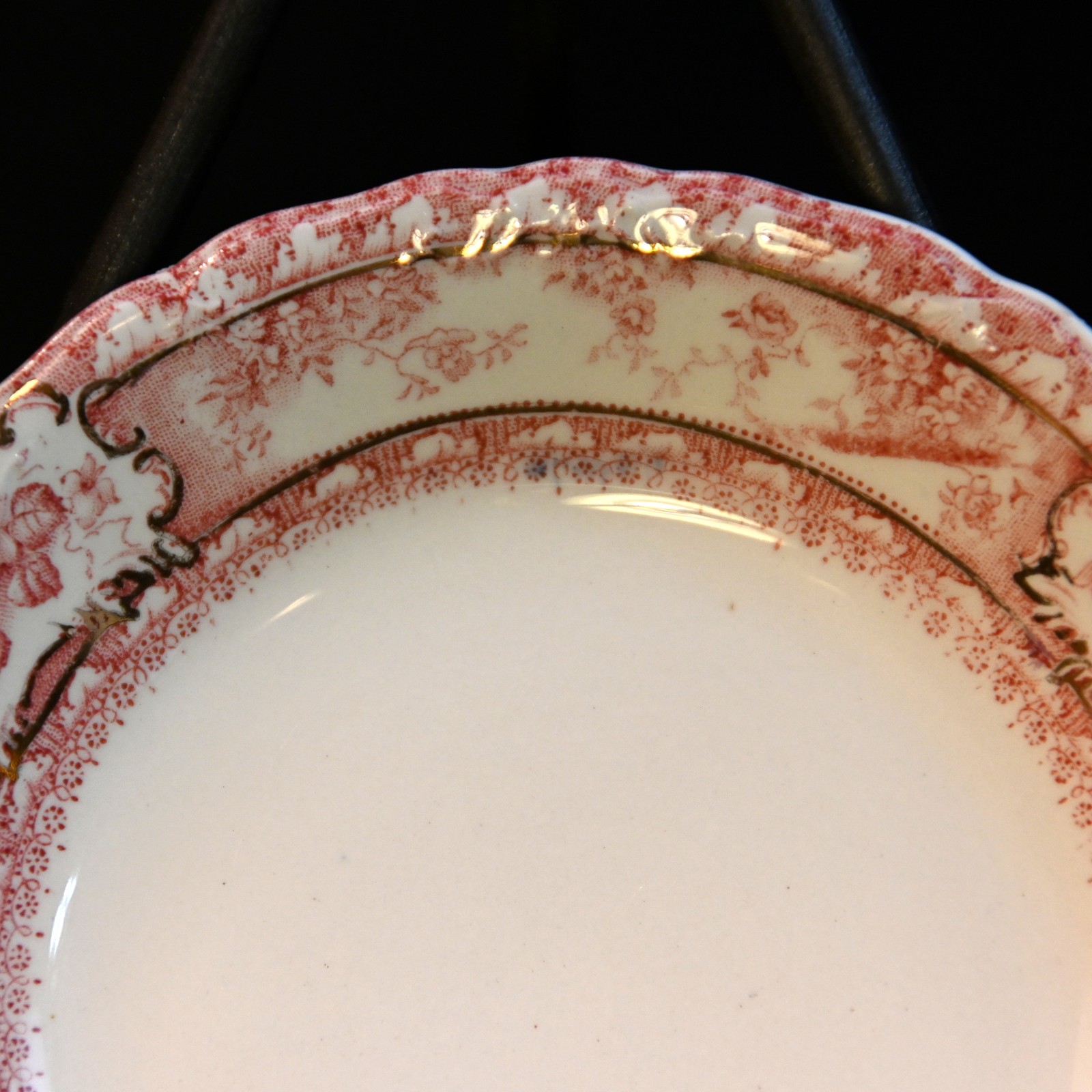 Wedgwood 6 Fruit Dessert Bowls Coupe Phoebe Pink wGold Accents England 1900-1906