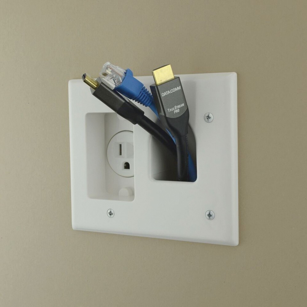 DATACOMM ELECTRONICS 50-3323-WH-KIT Flat Panel TV Cable Organizer Kit with...