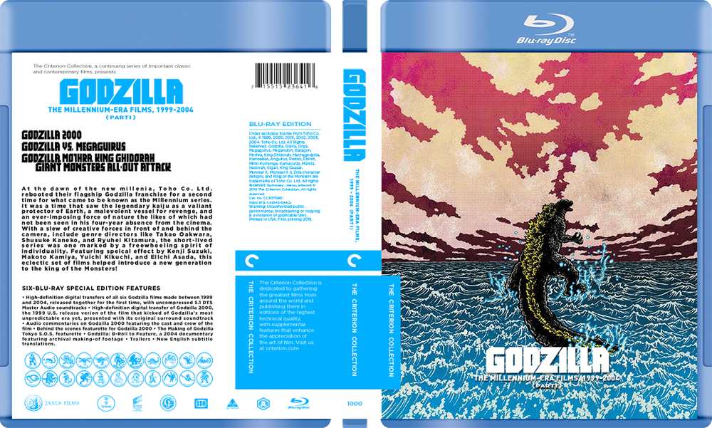 Godzilla Collection (5 sets) / Custom blu-ray covers / W cases (no discs)